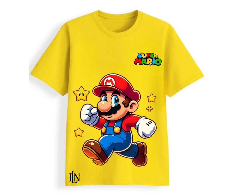T-shirt Enfant Super Mario Jaune Éclat