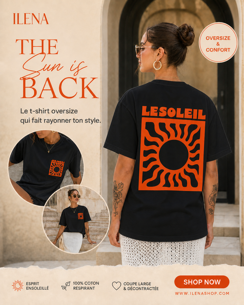ILENA – T-shirt Oversize "Le Soleil"