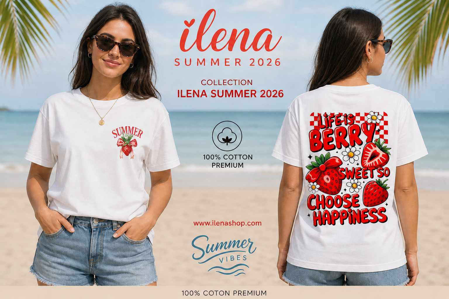 ILENA – T-shirt Oversize "Berry Happiness"