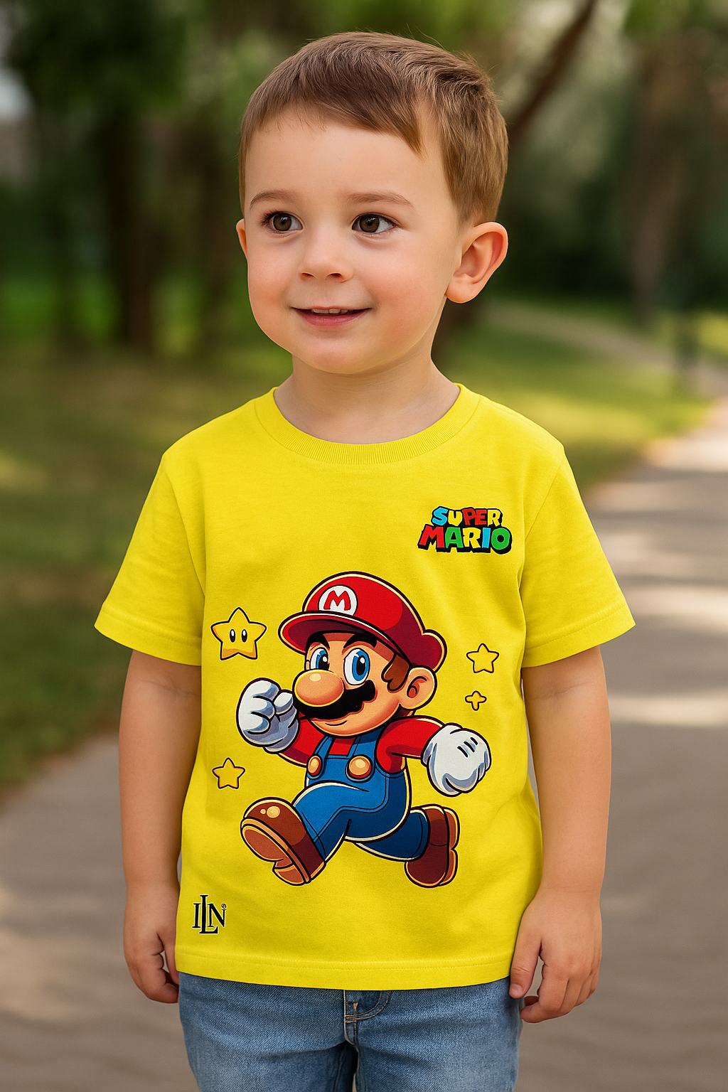 T-shirt Enfant  Super Mario Jaune Éclat