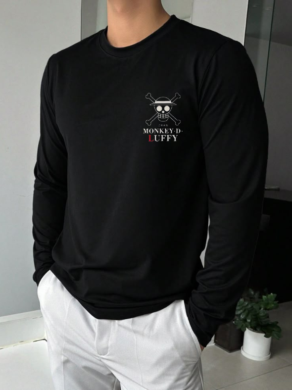 T-shirt Ilena "Monkey D. Luffy" – Noir