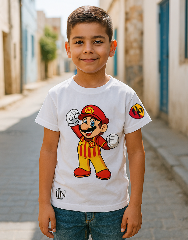 T-shirt Enfant Ilena « Super Mario Espérantiste » – Édition spéciale