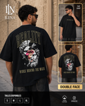 T shirt oversize homme double face
