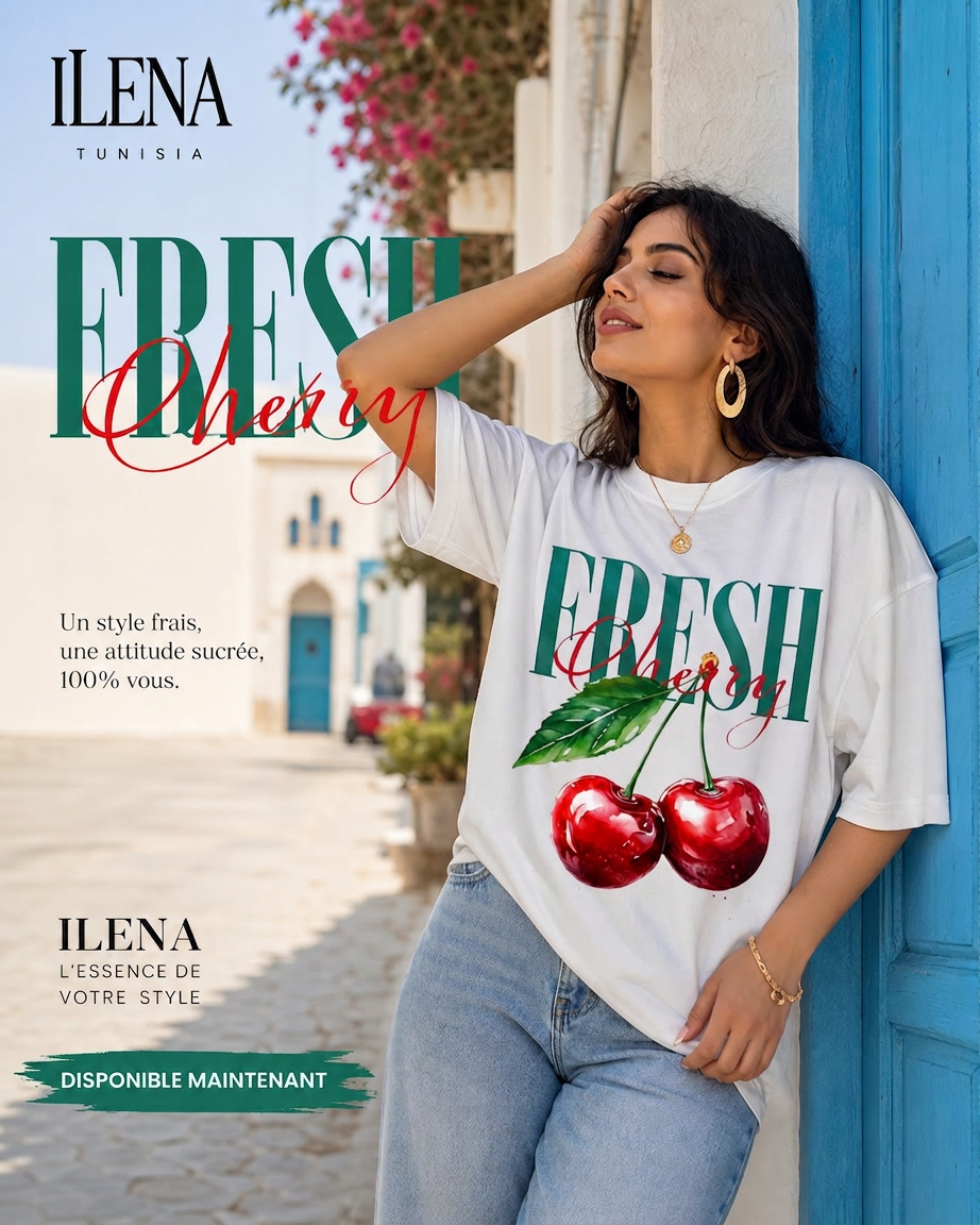 ILENA Fresh Cherry Oversize Tee