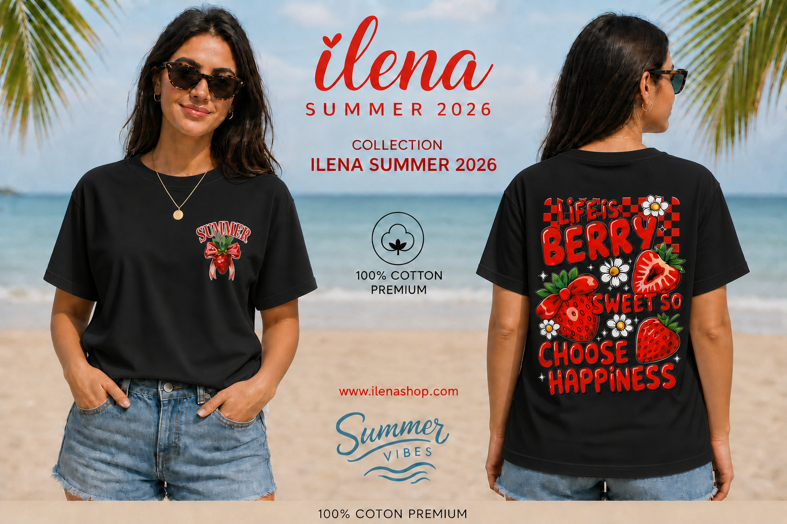 ILENA – T-shirt Oversize "Berry Happiness"