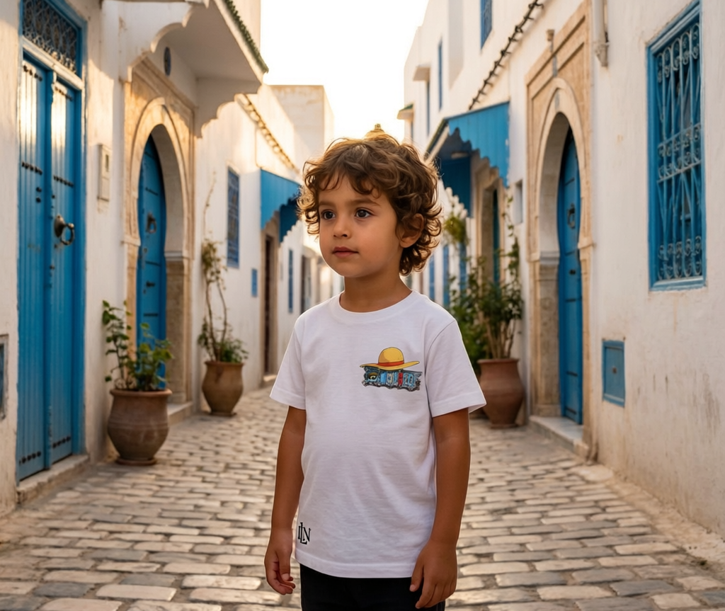 T-shirt Enfant ILENA One Piece Blanc – Édition Pirate Adventure