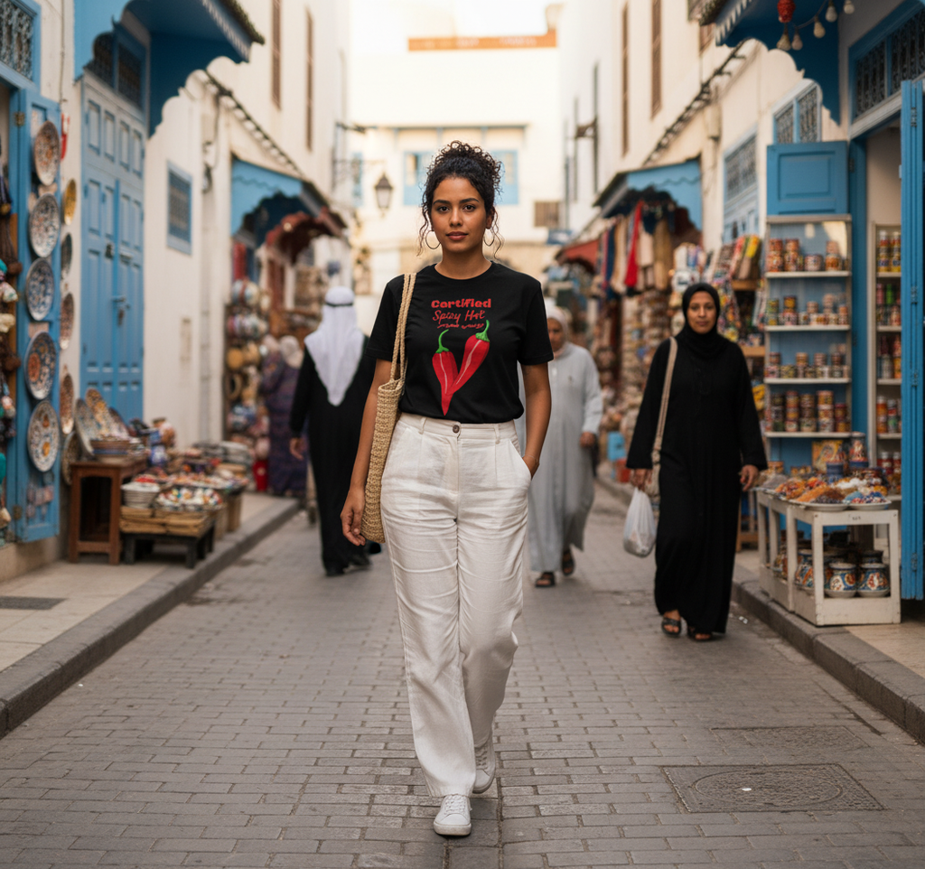 T-shirt ILENA "Certified Spicy Hot – تونسي محرحر