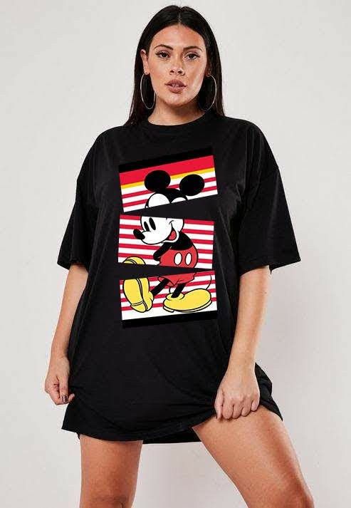 T-shirt Robe Oversize Noir Mickey – Ilena